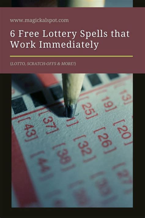 lottery spells that work fast|6 Free Lottery Spells that Work: Lotto, Scratch Offs.